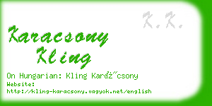 karacsony kling business card